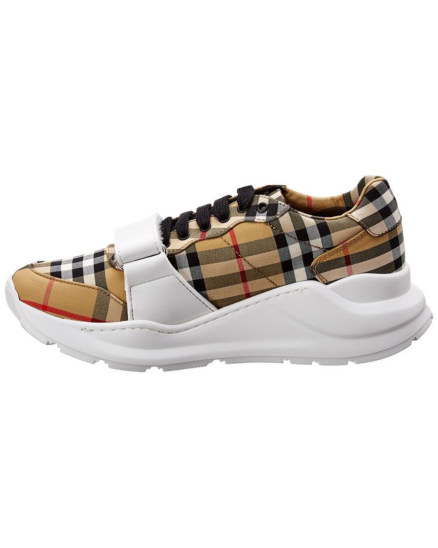 vintage check cotton sneakers burberry
