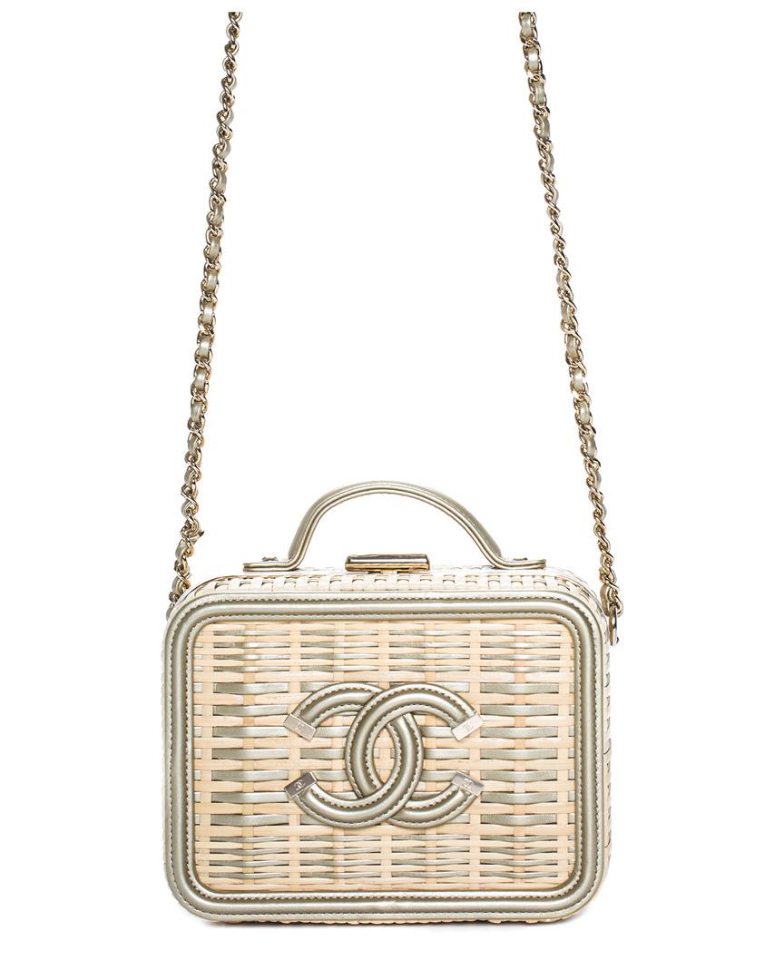 Chanel Limited Edition Gold Straw & Leather Vanity Case, Never Carried in  Metallic | Lyst