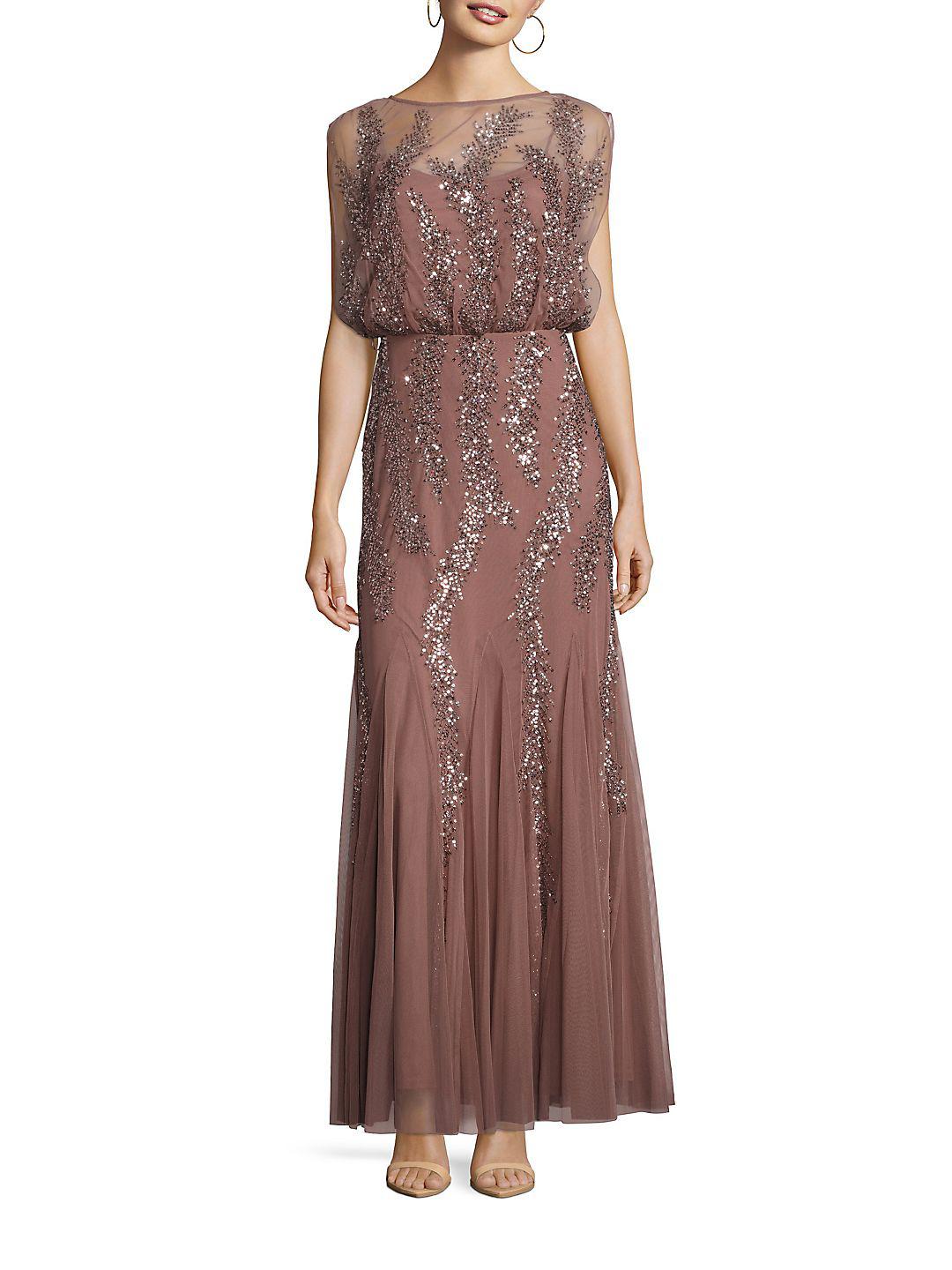 sequined blouson gown