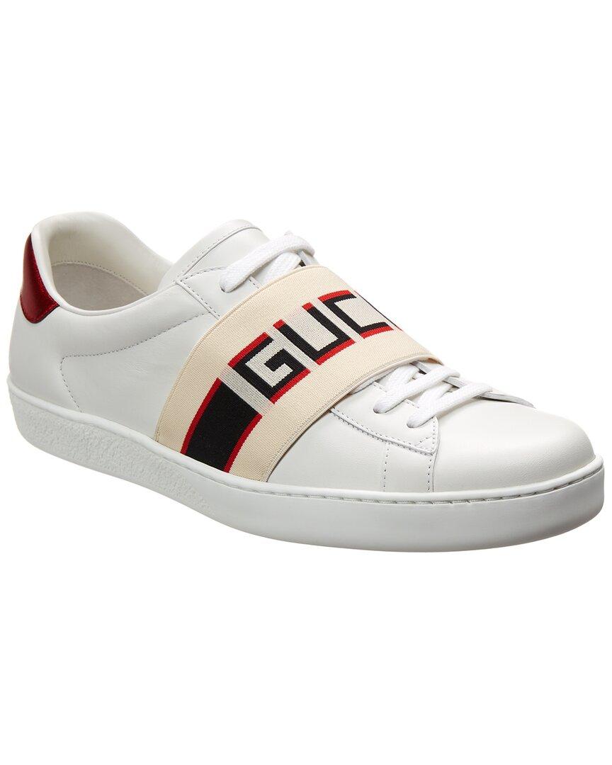 Luxury sneakers for men - Bee Ace high sneakers Gucci in white leather