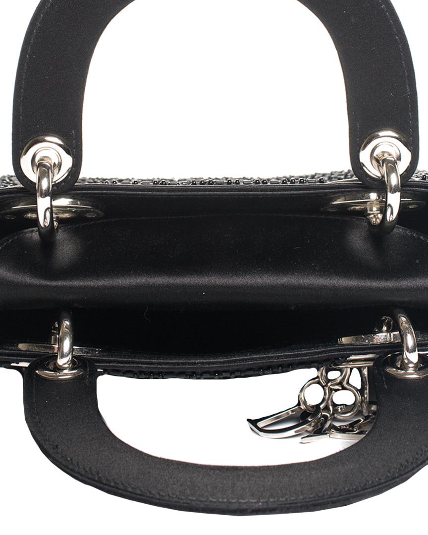 Dior Black Satin Mini Lady Dior - Lyst