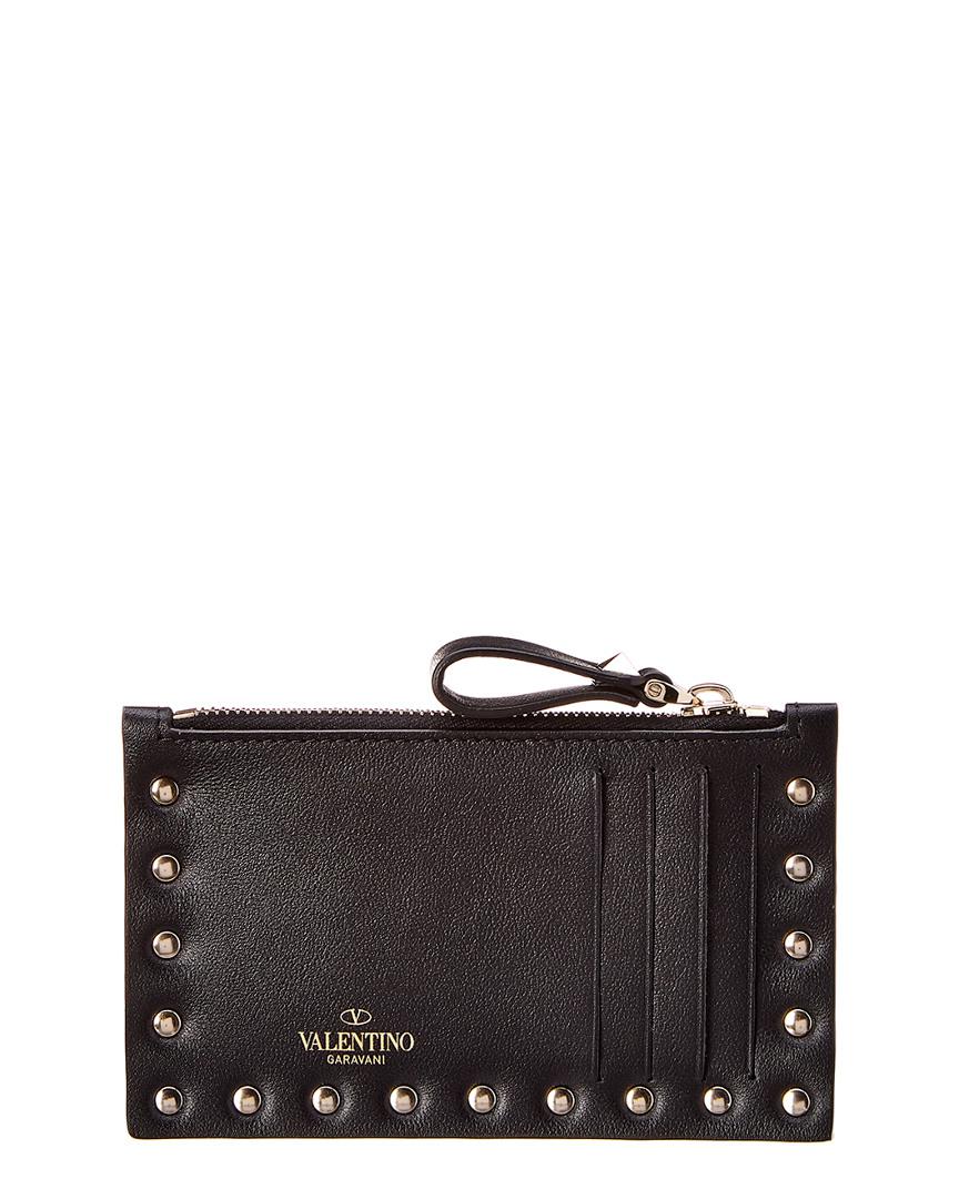 Valentino Leather Valentino Garavani Zip Key Case in Black | Lyst