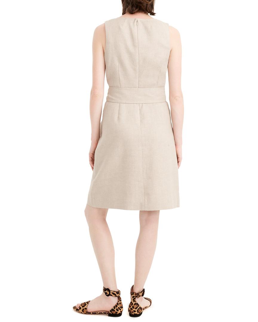 J.Crew Linen-blend Shift Dress in Beige (Natural) - Save 64% - Lyst