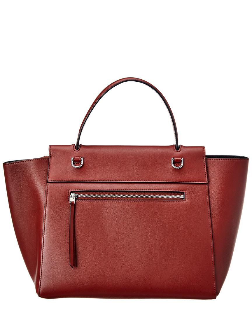 Céline Mini Belt Bag Leather Tote in Red - Lyst