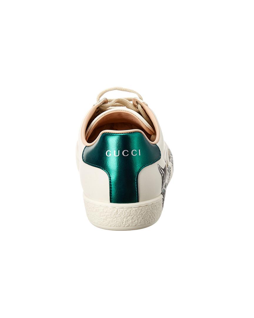 New Gucci Women's 630616 ACE KITTEN Green Red Web Sneaker Shoes 39.5  9.5