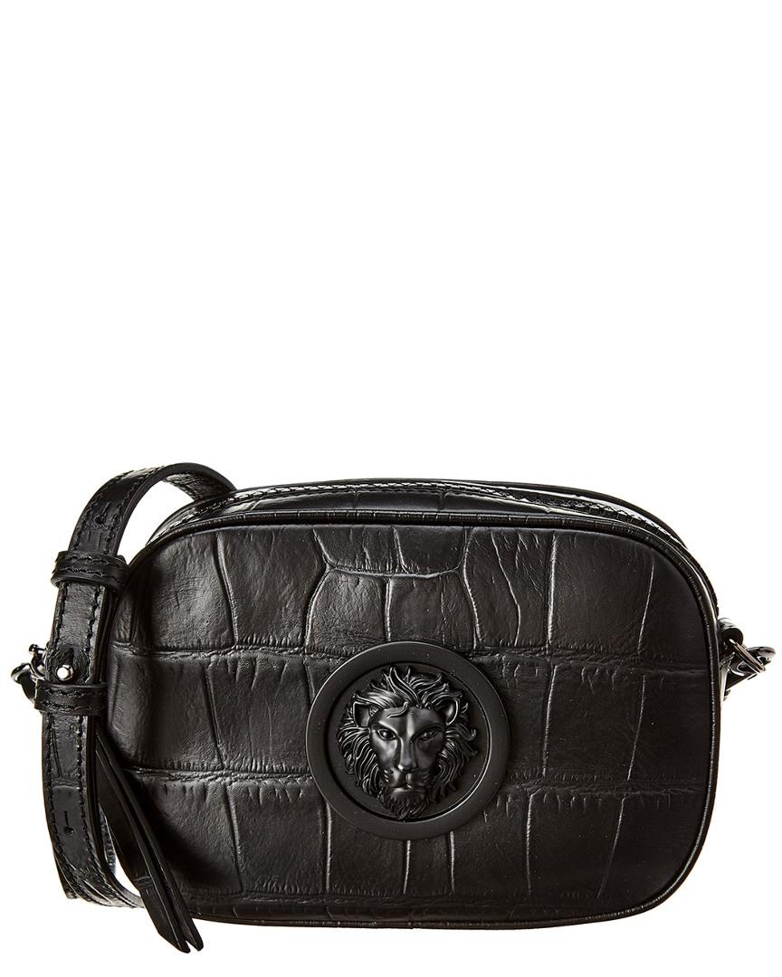 Versus By Versace Lions Head Croc Embossed Leather Crossbody In