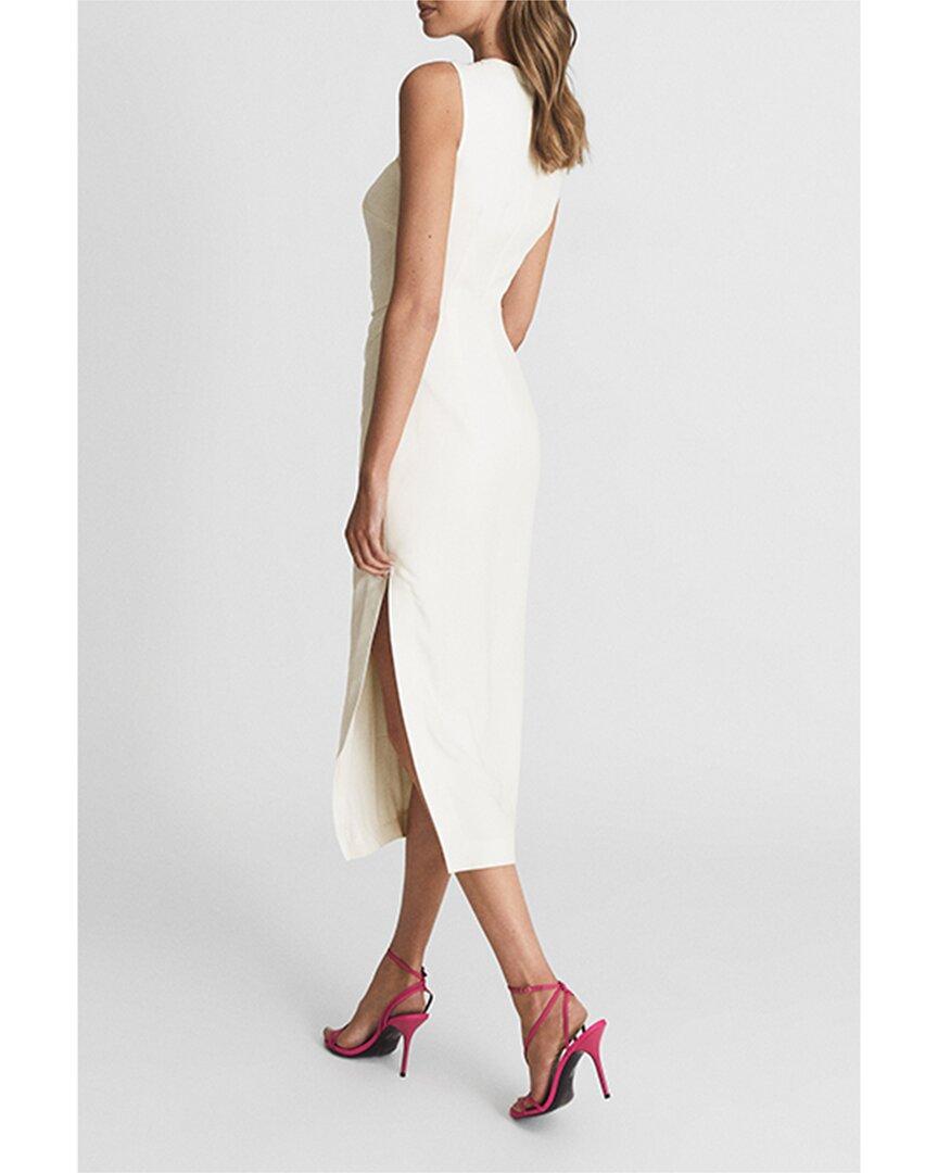 reiss imogen sleeveless ruched midi dress Reiss Imogen Dress in White