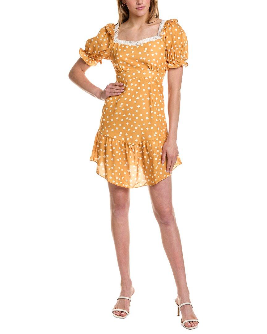 yellow dress red polka dot Wendy Dress: Mini for Birthday Celebration and a chunky bangle for an effortless look.Features Vero Moda square neck a-line