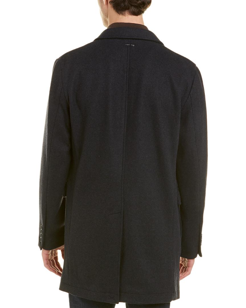 Michael Kors Ghent Wool-blend Coat in Blue for Men - Lyst