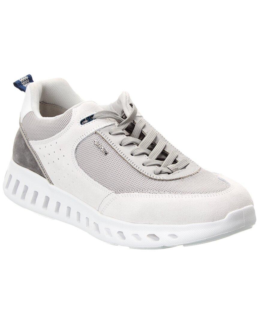 Geox Outstream Suede & Mesh Sneaker in White for Men | Lyst