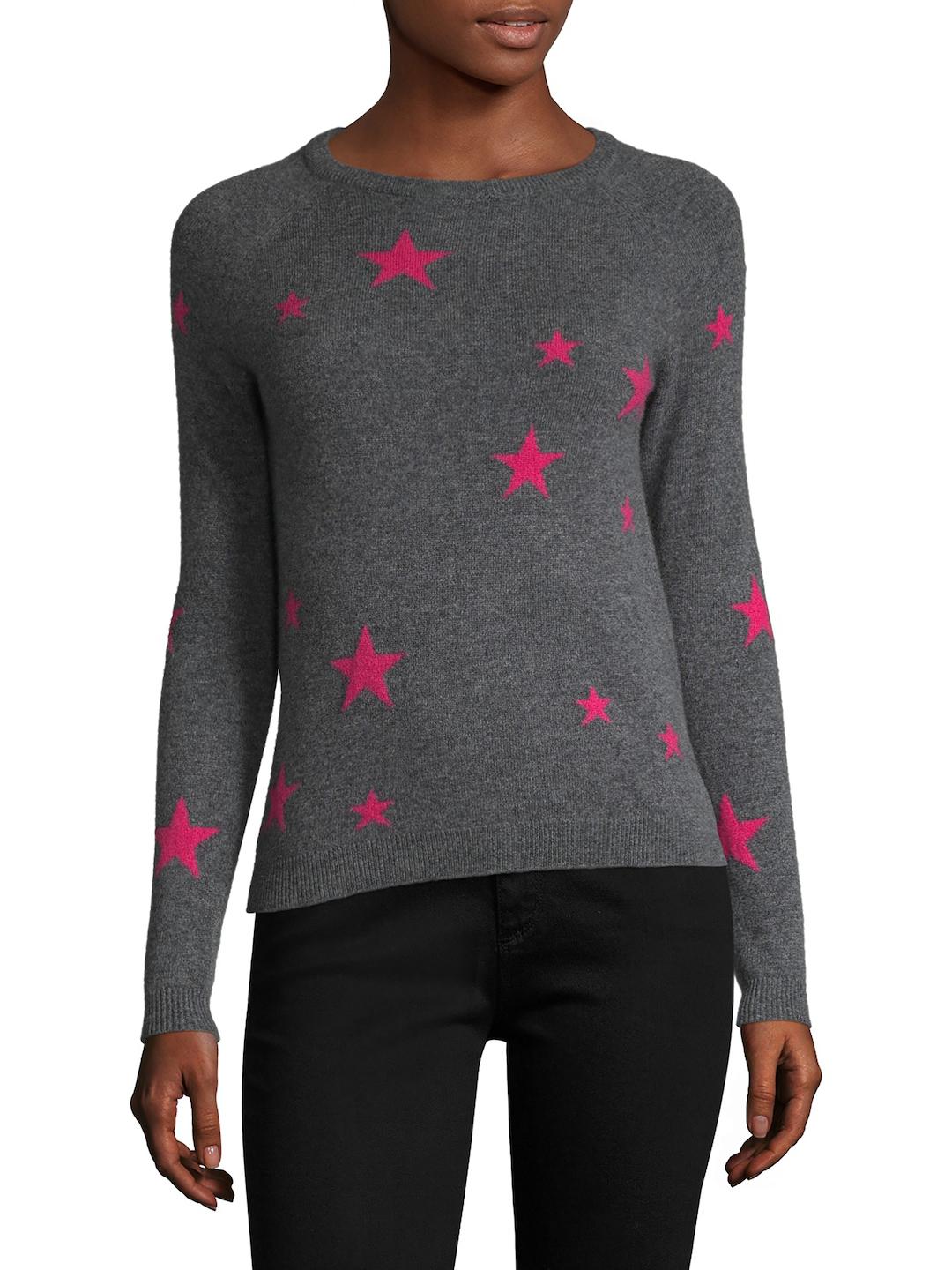 Sea blue Star Intarsia Cashmere Sweater in Gray | Lyst