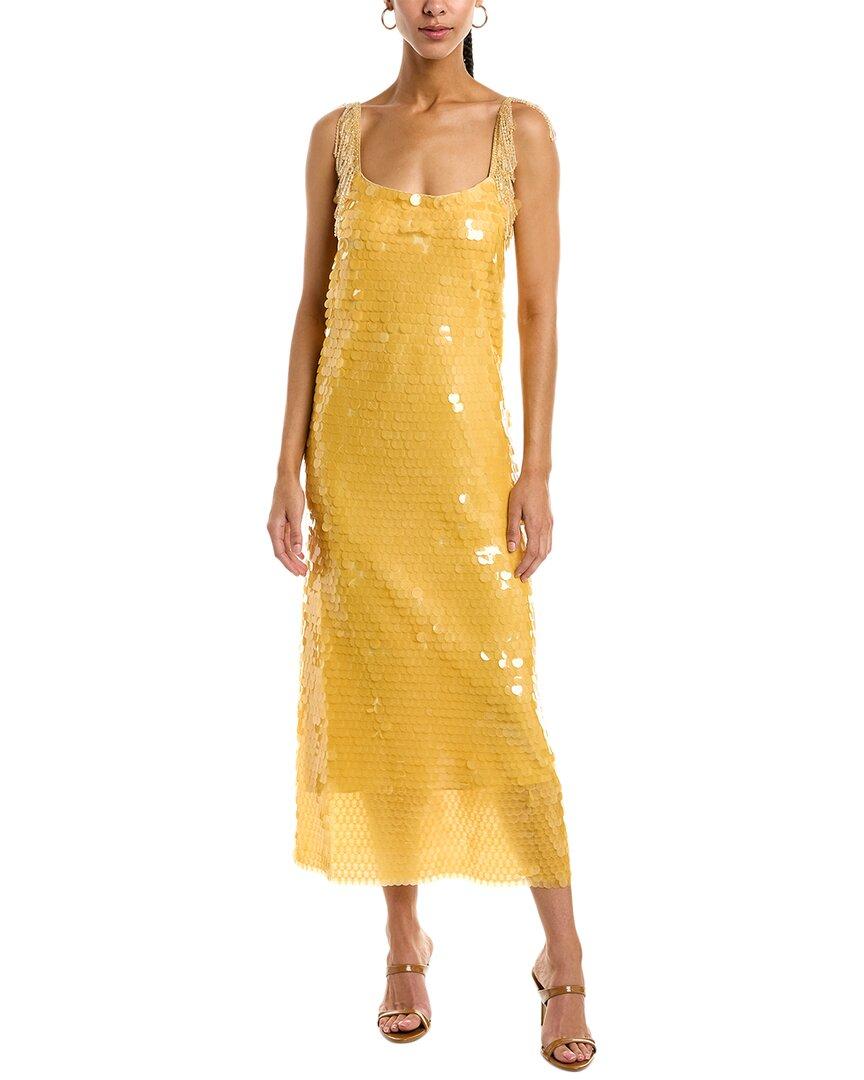 Alexis Felici Midi Dress in Yellow | Lyst