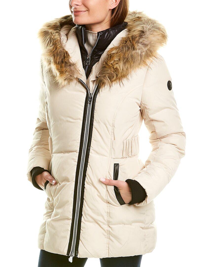 Point Zero Padded Coat in Natural | Lyst