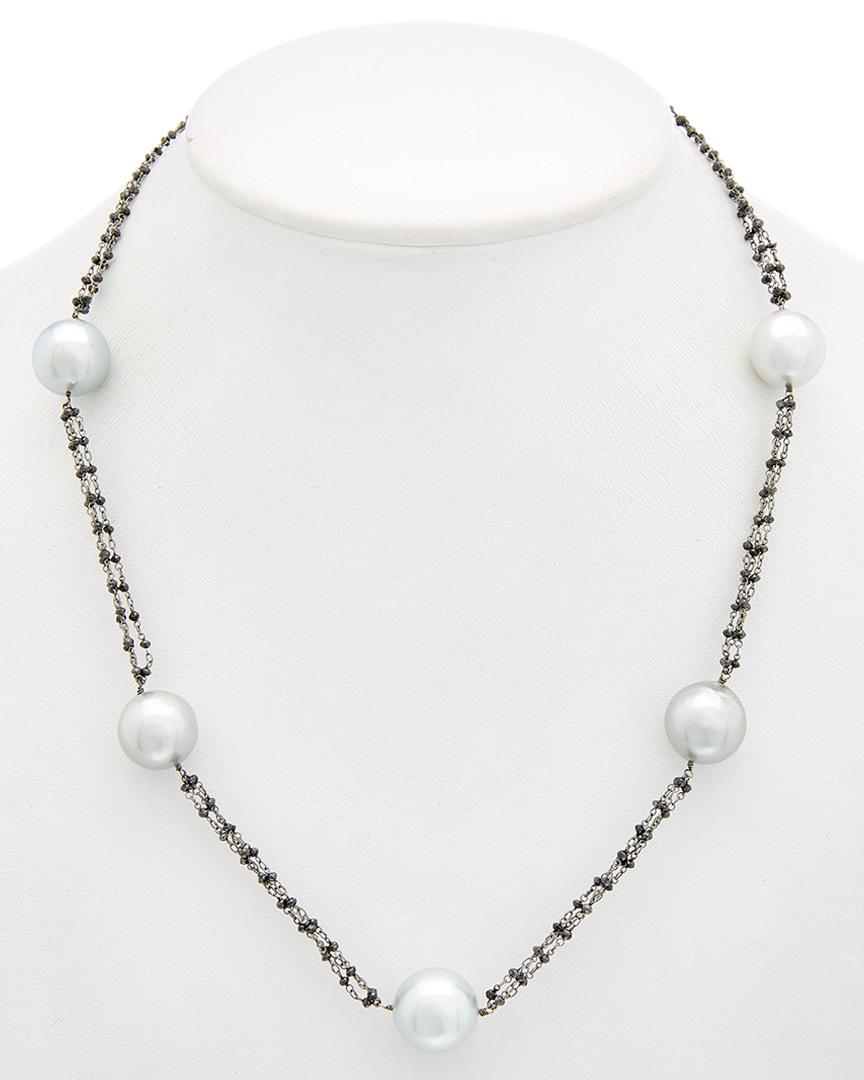 Tara Pearls 18k 12.50 Ct. Tw. Black Diamond & 14-16mm Tahitian Pearl ...