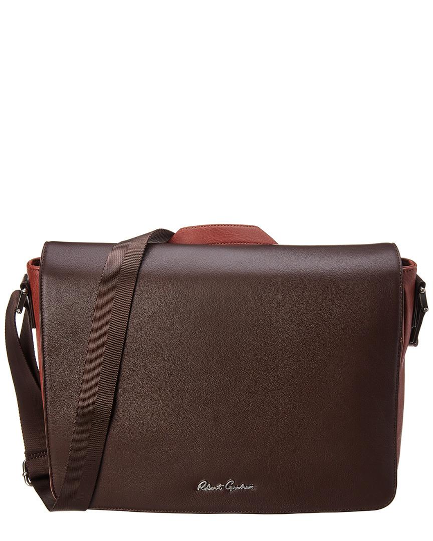 robert graham mulberry leather messenger bag