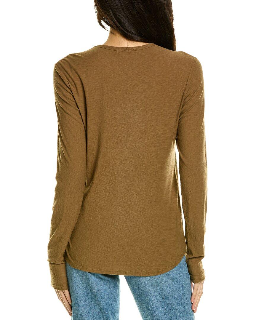 James Perse Crew Neck Long Sleeve T-shirt in Green | Lyst