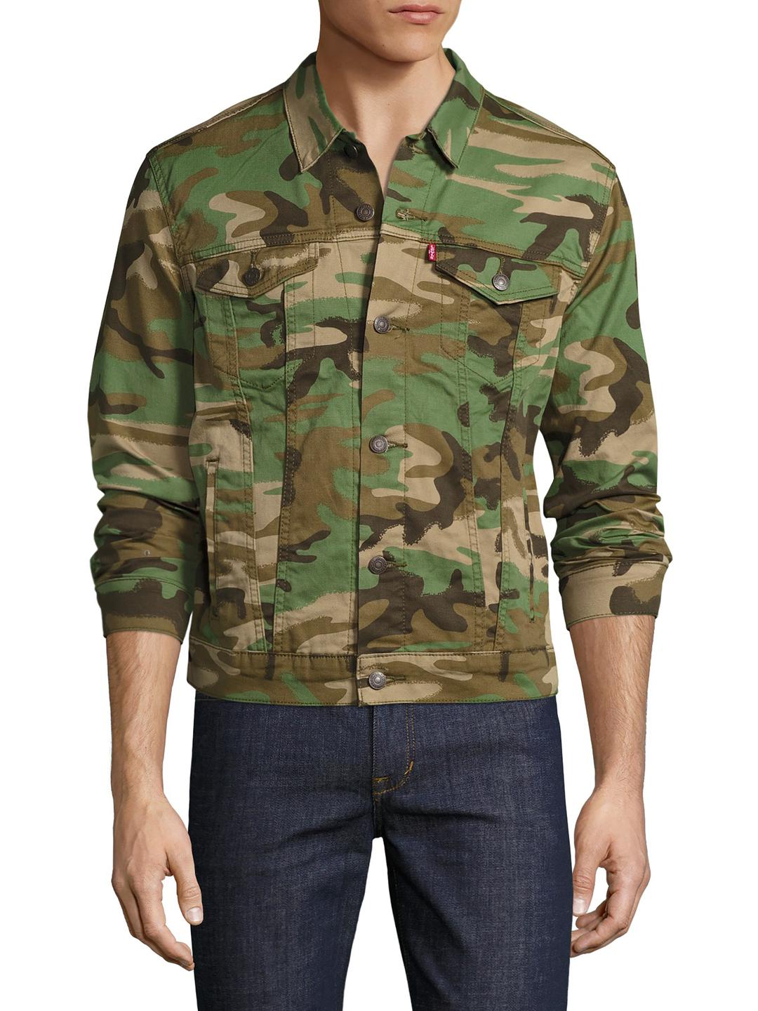 Levi's Camouflage Trucker Jacket in Green for Men | Lyst