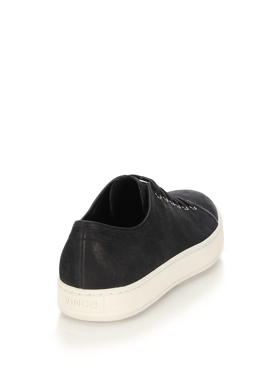 Vince Rubber Austin Nubuck Lace Up Sneakers In Black For Men Lyst