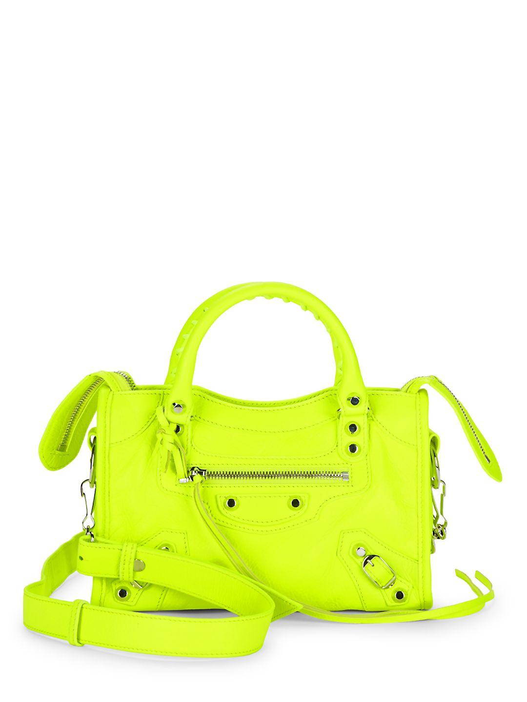 Balenciaga Neon Leather Bag | Lyst Canada