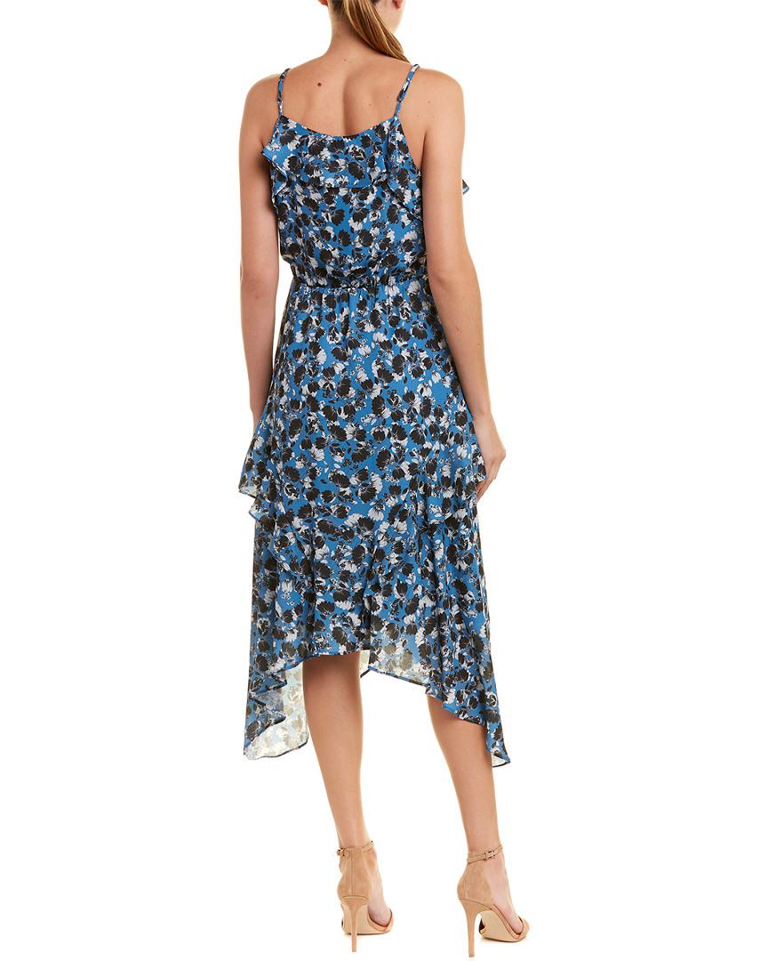 parker ruffle midi dress
