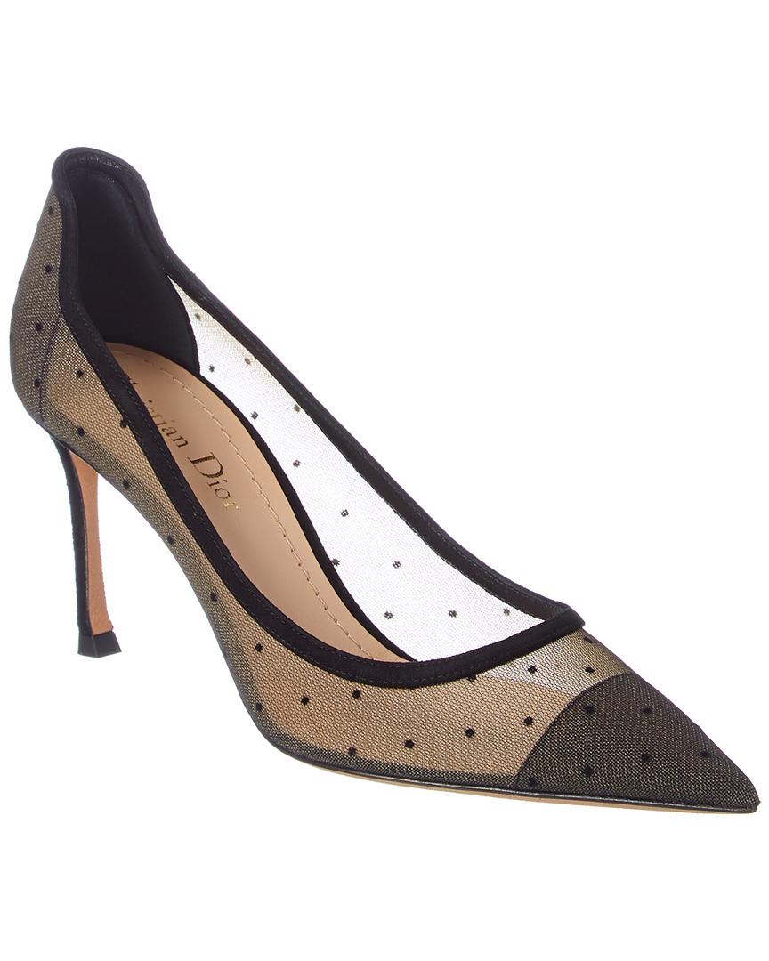Dior D-moi Dotted Mesh Pump in Black | Lyst