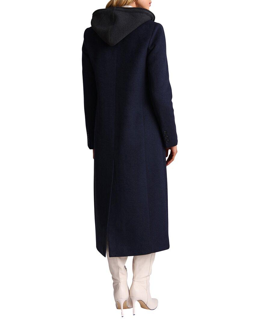 Avec Les Filles Hooded Wool-Blend Robe Coat