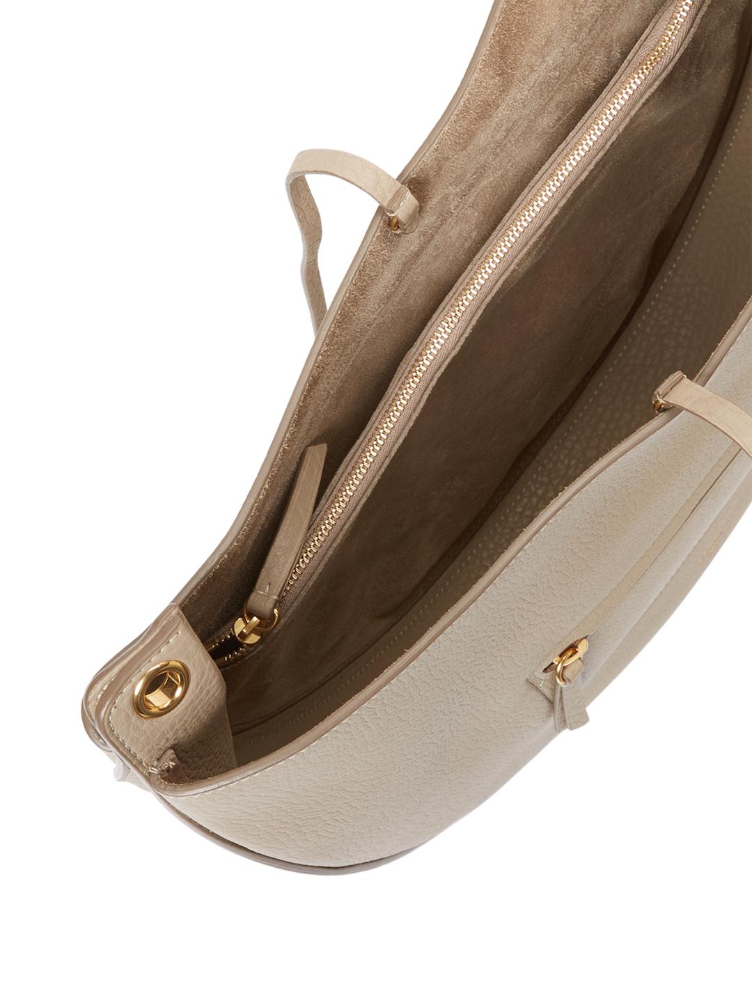Celine Zip Calfskin Leather Hobo Bag in Natural | Lyst