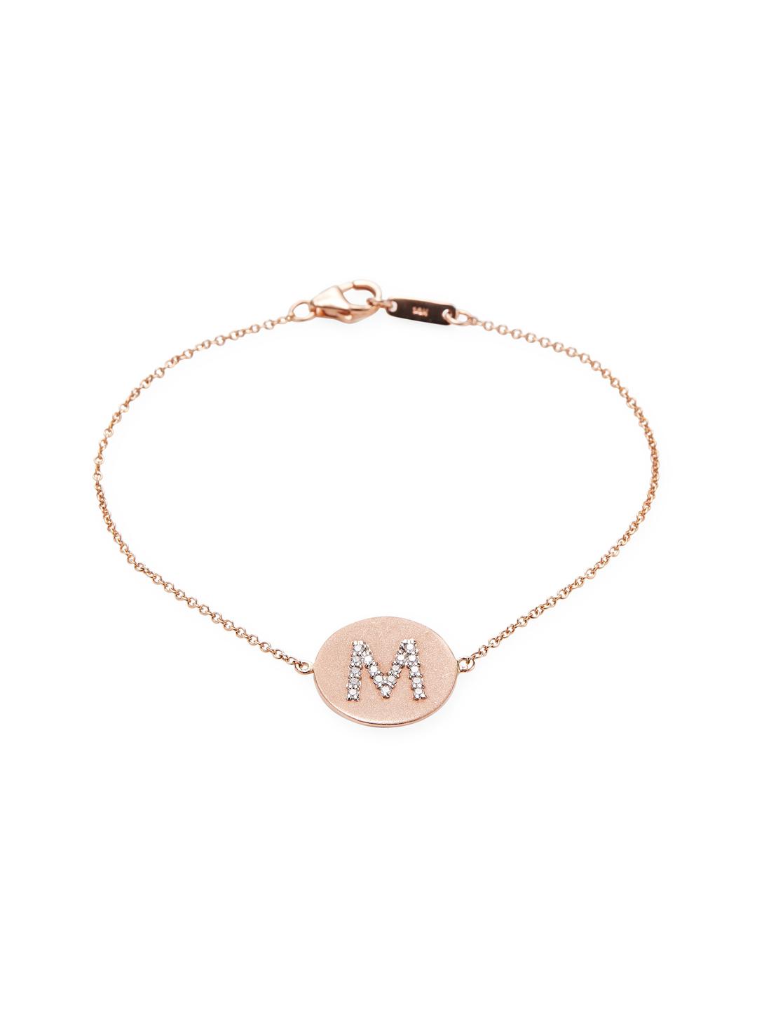 Lyst Nephora Letter M Initial Disks Bracelet In Metallic Gallery