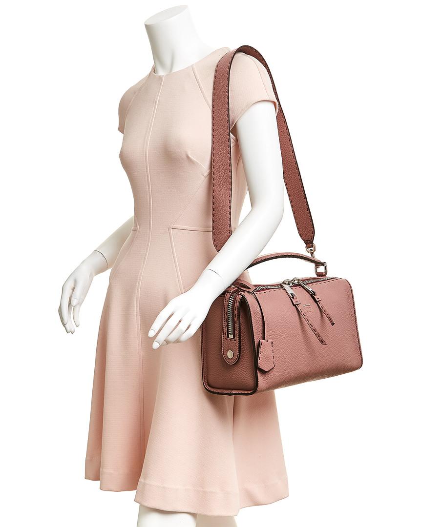 Fendi Lei Selleria Leather Boston Bag in Pink | Lyst