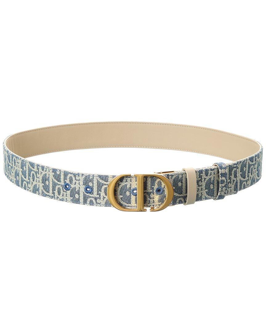 Dior 30 Montaigne Reversible Canvas & Leather Belt in Blue | Lyst