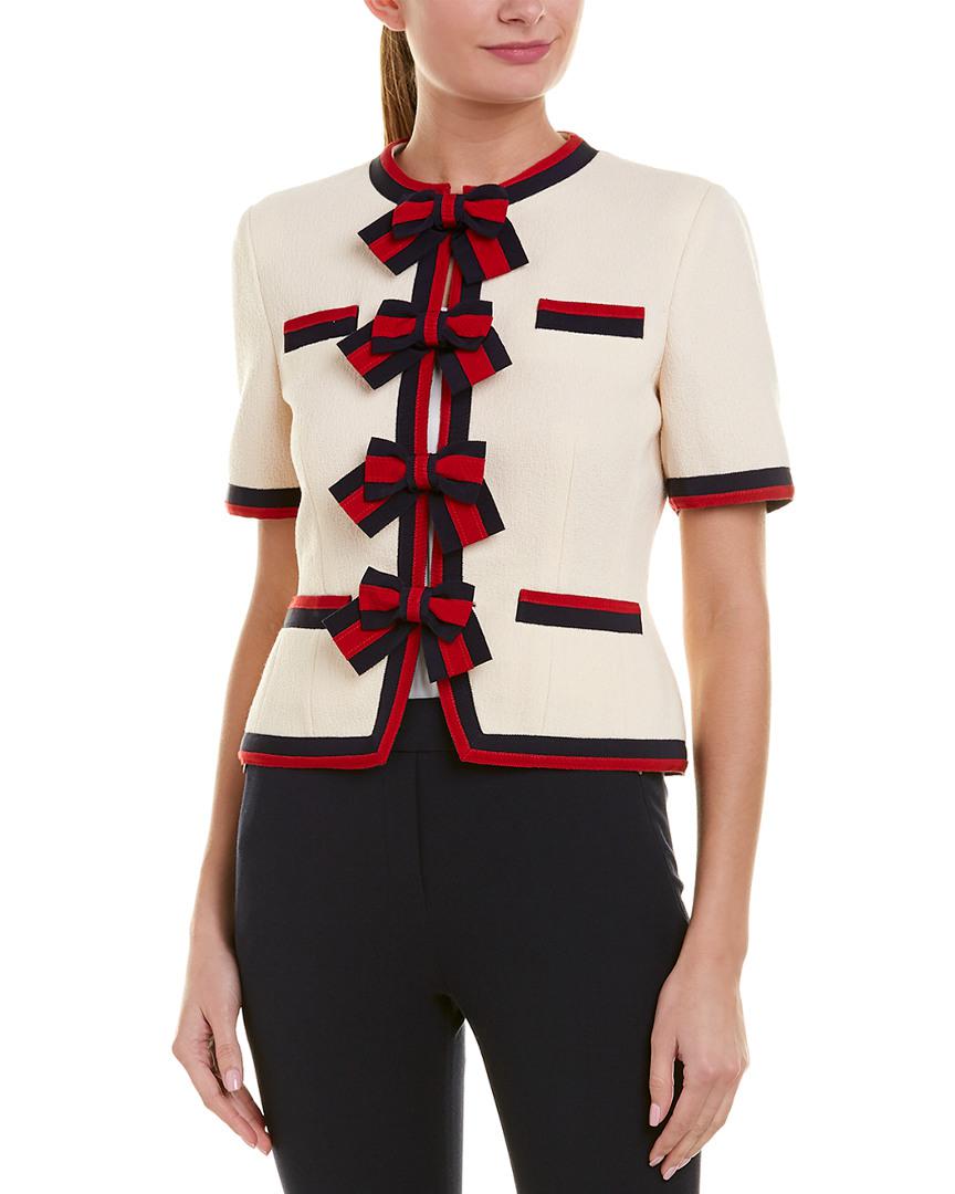 gucci wool coat with web