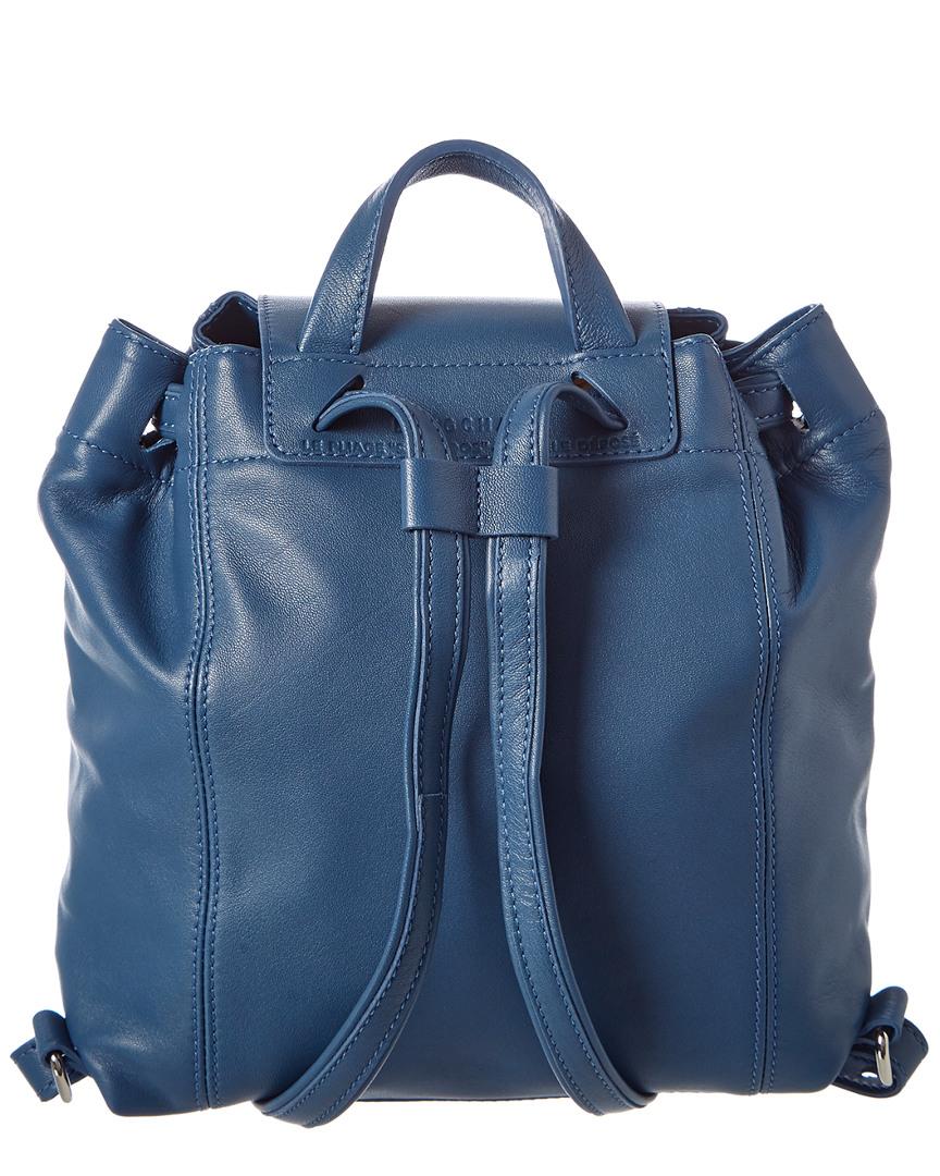 Longchamp Le Pliage Cuir Xs Leather Backpack In Blue Lyst