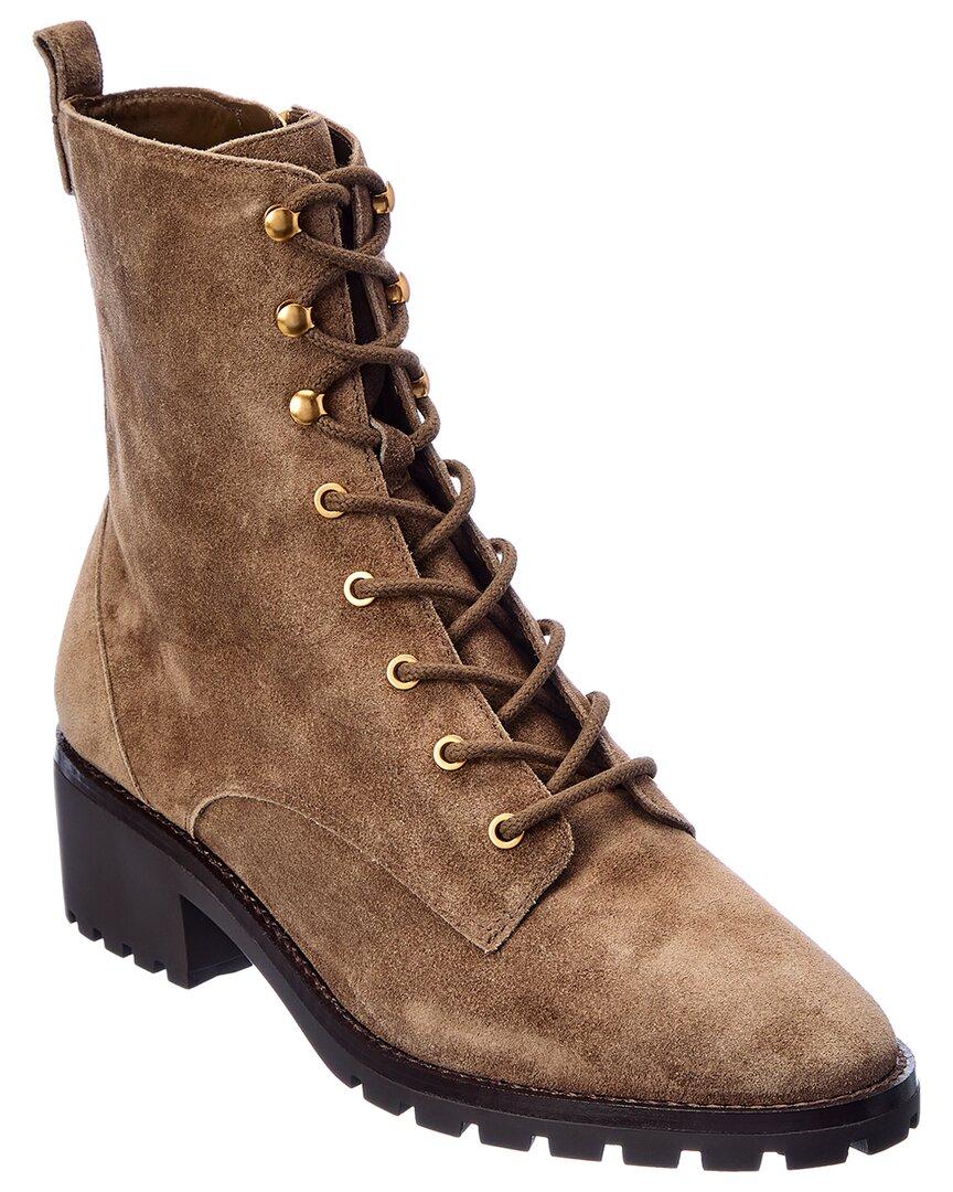 Tory Burch Suede Combat Boot in Brown Lyst