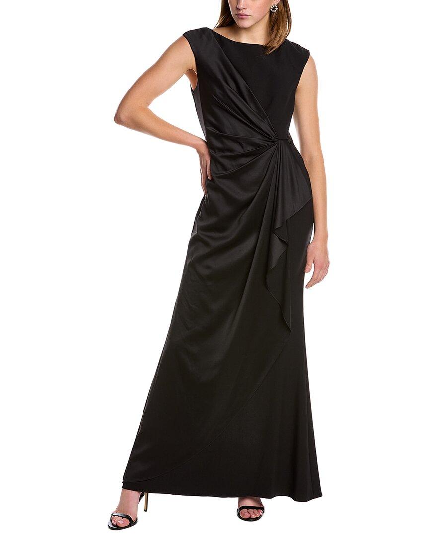 Adrianna Papell Draped Maxi Dress in Black | Lyst