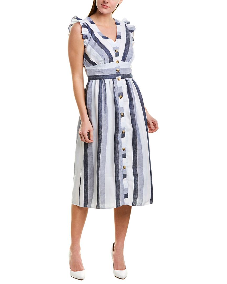J.Crew Linen Wrap Dress in Blue Lyst