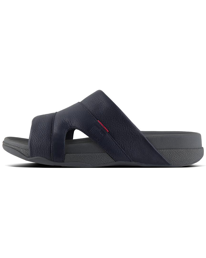 Fitflop Freeway Pool Slide In Leather Open Toe Sandals in Blue for Men |  Lyst