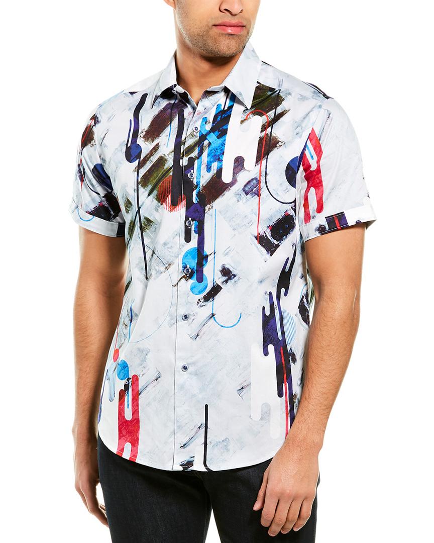 Robert Graham Mens Paladin Short Sleeve Slim Fit Shirt