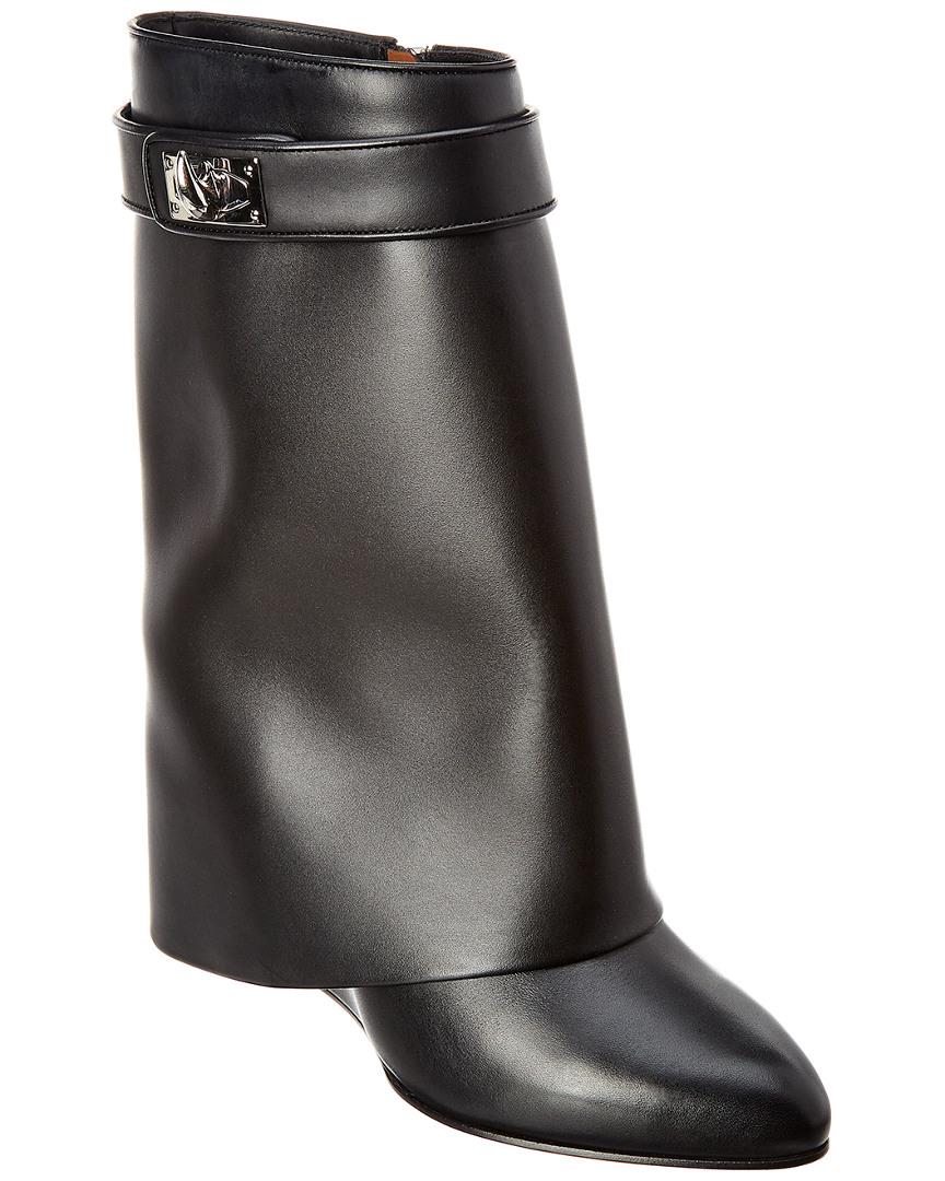 Givenchy Shark Lock Leather Ankle Boot in Black | Lyst