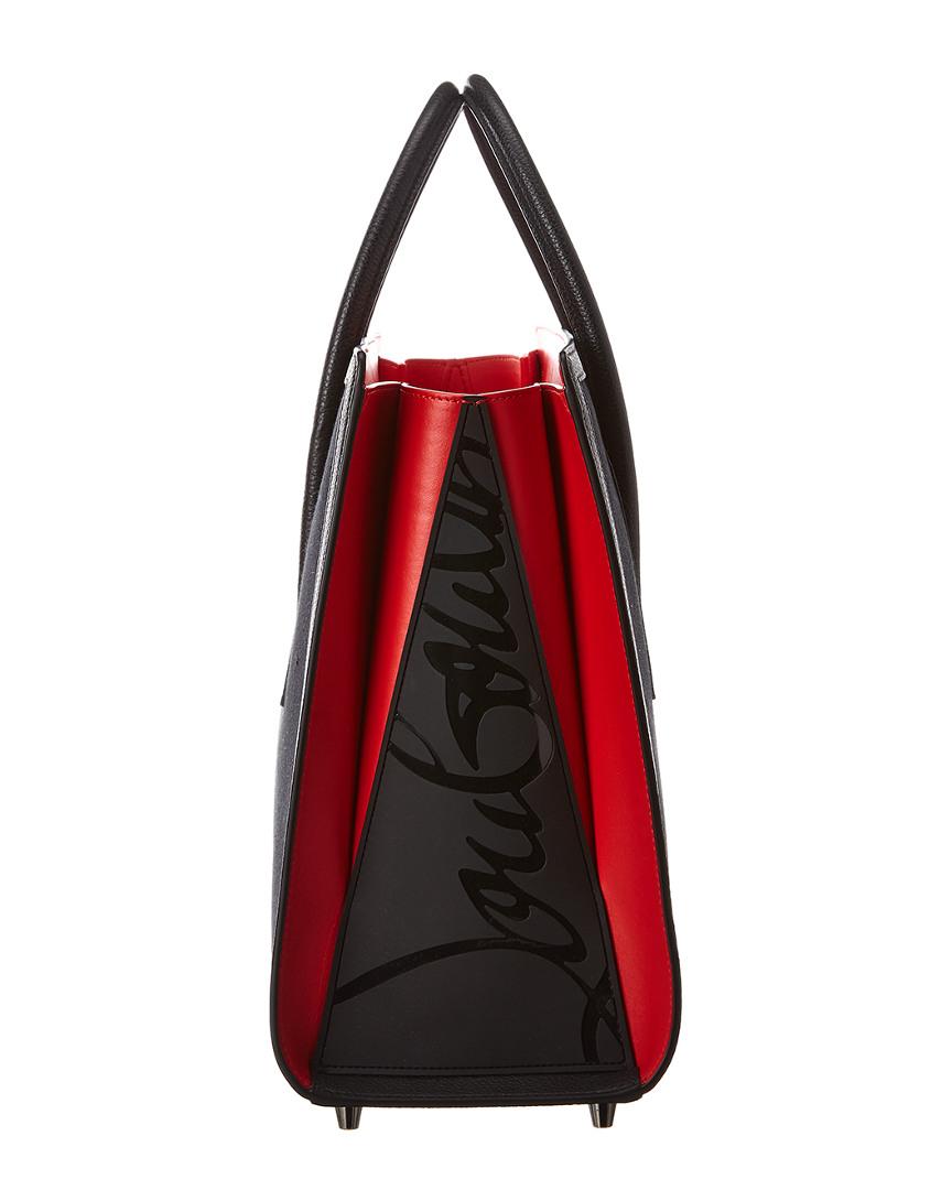 Christian Louboutin Paloma S Large Canvas & Leather Tote in Black 