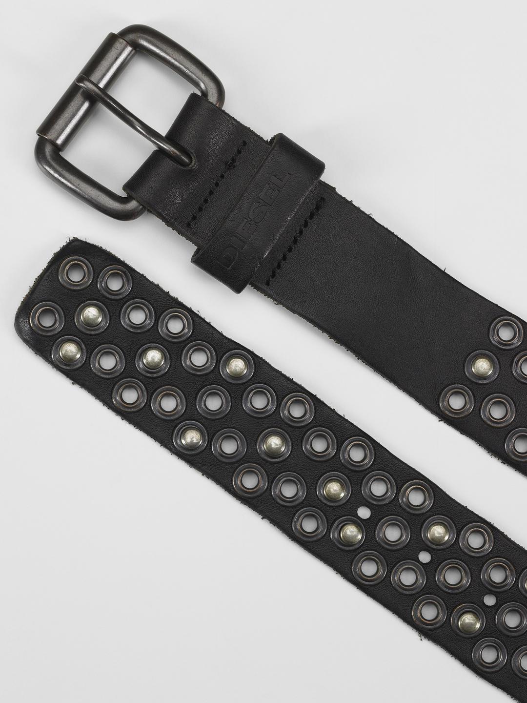 DIESEL Leather Stud And Grommet Belt in Black for Men - Lyst