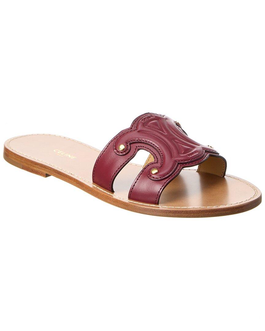 Celine Triomphe Leather Sandal in Pink | Lyst