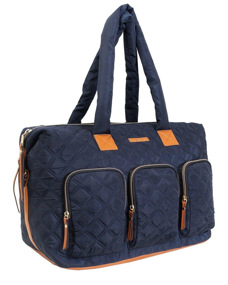 Joan & David Diamond Quilted Nylon Weekender Duffel Bag in Blue Lyst