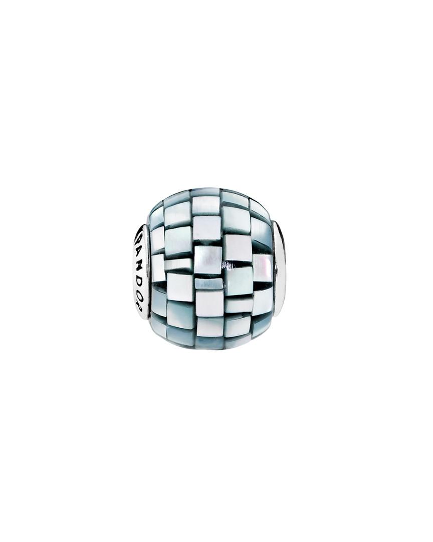 PANDORA Essence Collection Silver Mother-of-pearl Greyish Blue Mosaic  Balance Charm | Lyst