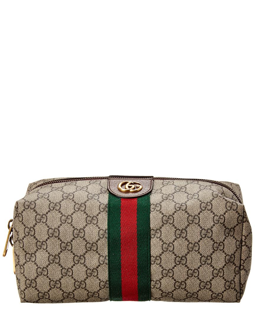 Gucci Beige/Black GG Supreme Canvas Toiletry Case Gucci