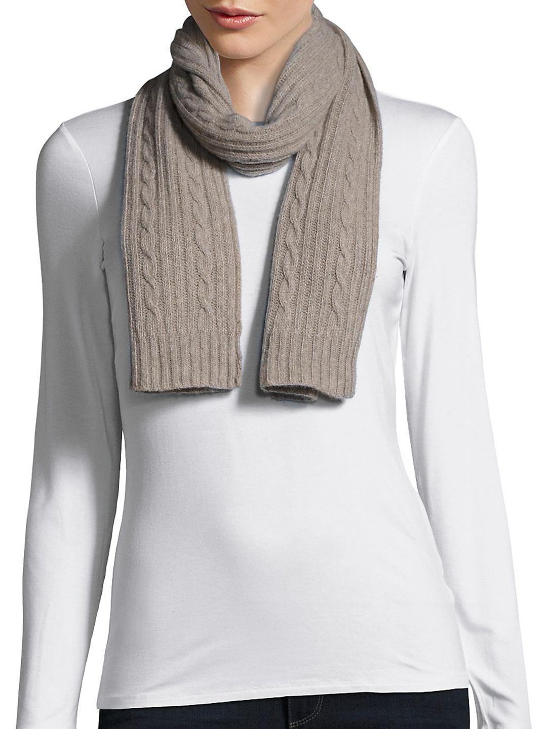 cable knit cashmere scarf