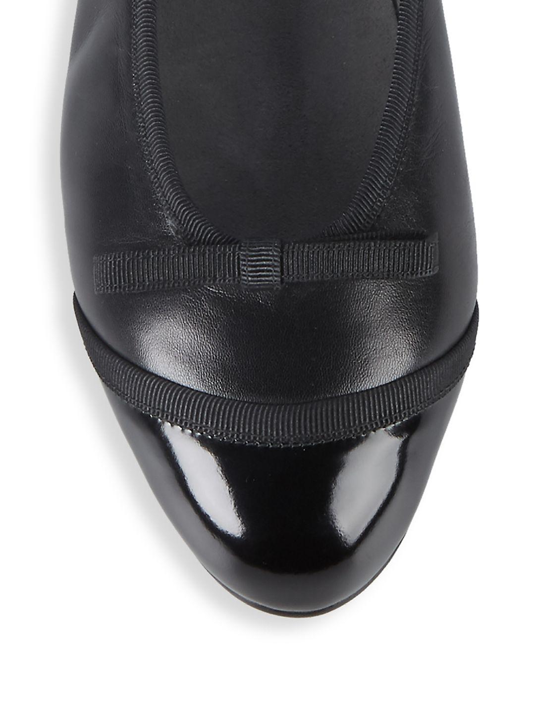 stuart weitzman capture leather ballet flats