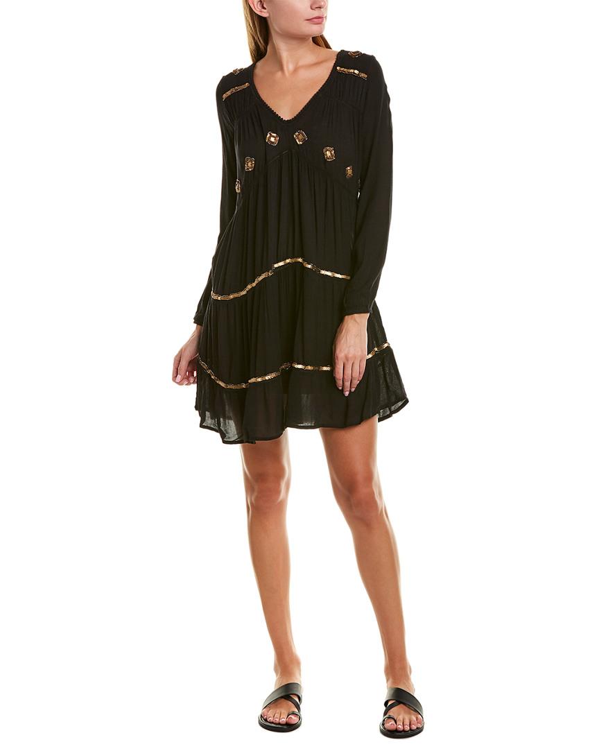 black dress with a touch of gold
