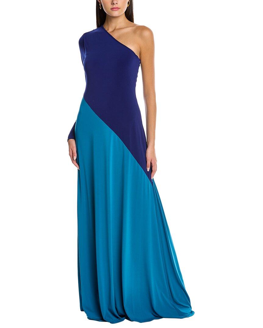Halston Aja Colorblock Gown in Blue | Lyst
