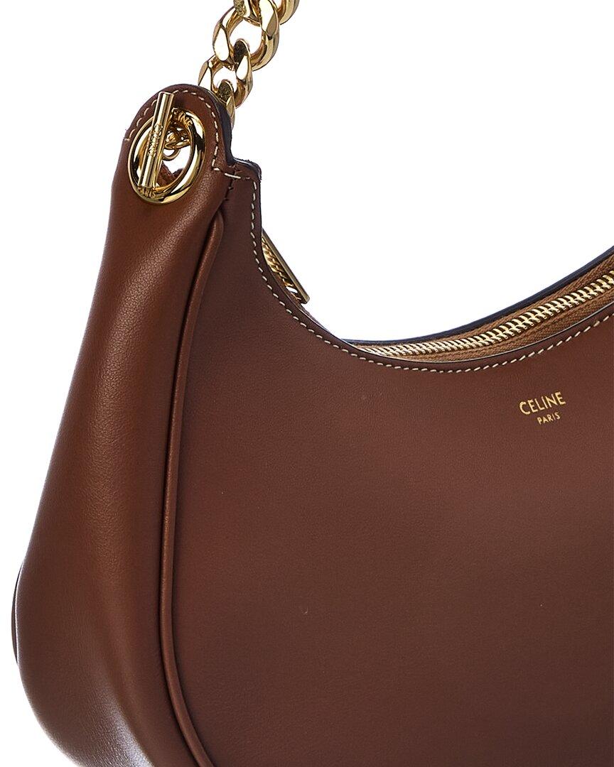 Celine Ava Medium Leather Hobo Bag in Brown