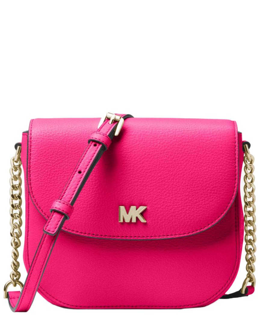 MICHAEL Michael Kors Mott Pebbled Leather Dome Crossbody in Ultra Pink